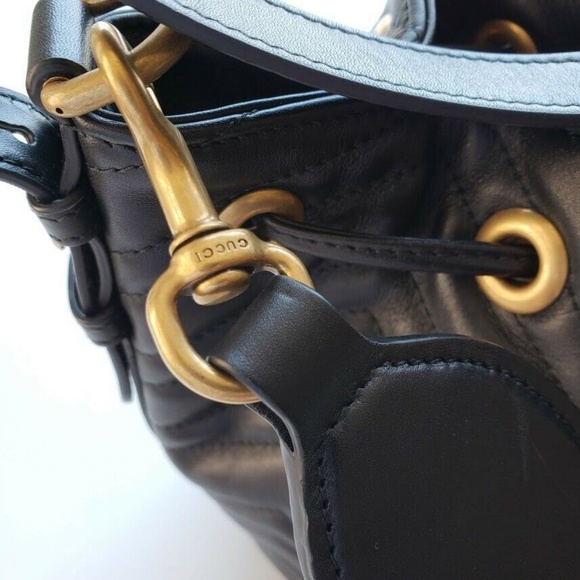 Gucci Marmont 2.0 Matelassé Bucket Bag - Black - Picture 7 of 8